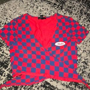 Babe tie front crop top